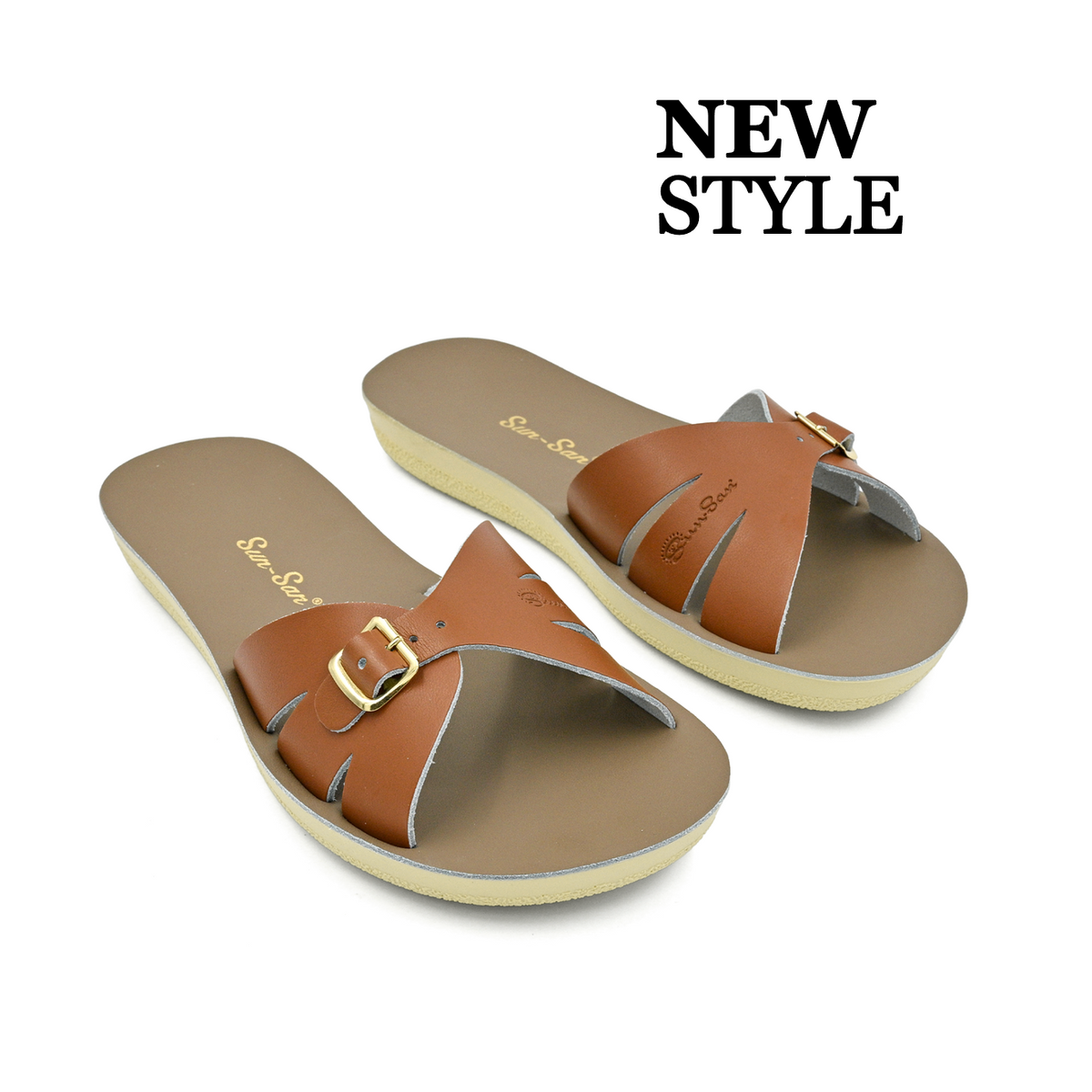 Boardwalk Slide Tan - Women – Salt Water Sandals Canada