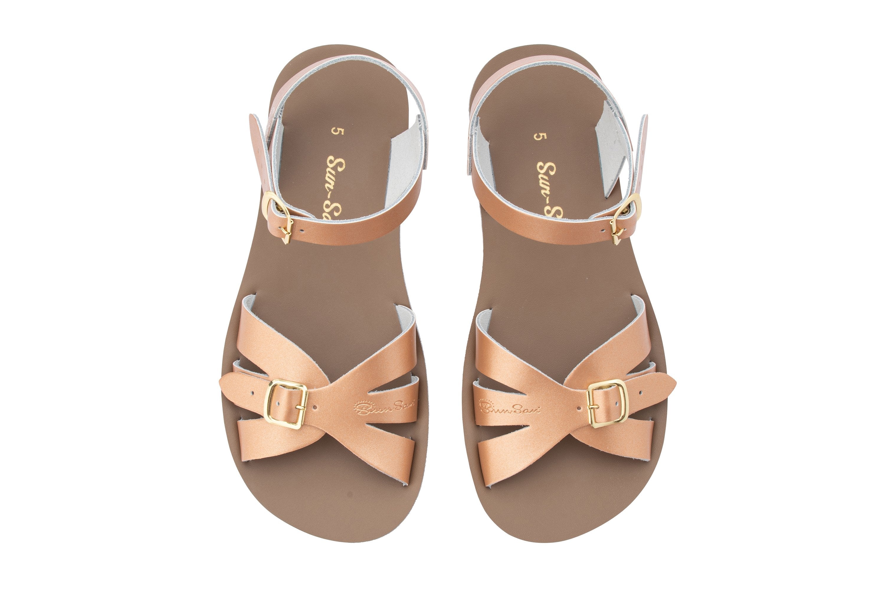 Platinum Gold Carmel Kids Sandal | Criss Cross Buckle Sandals – Freshly  Picked